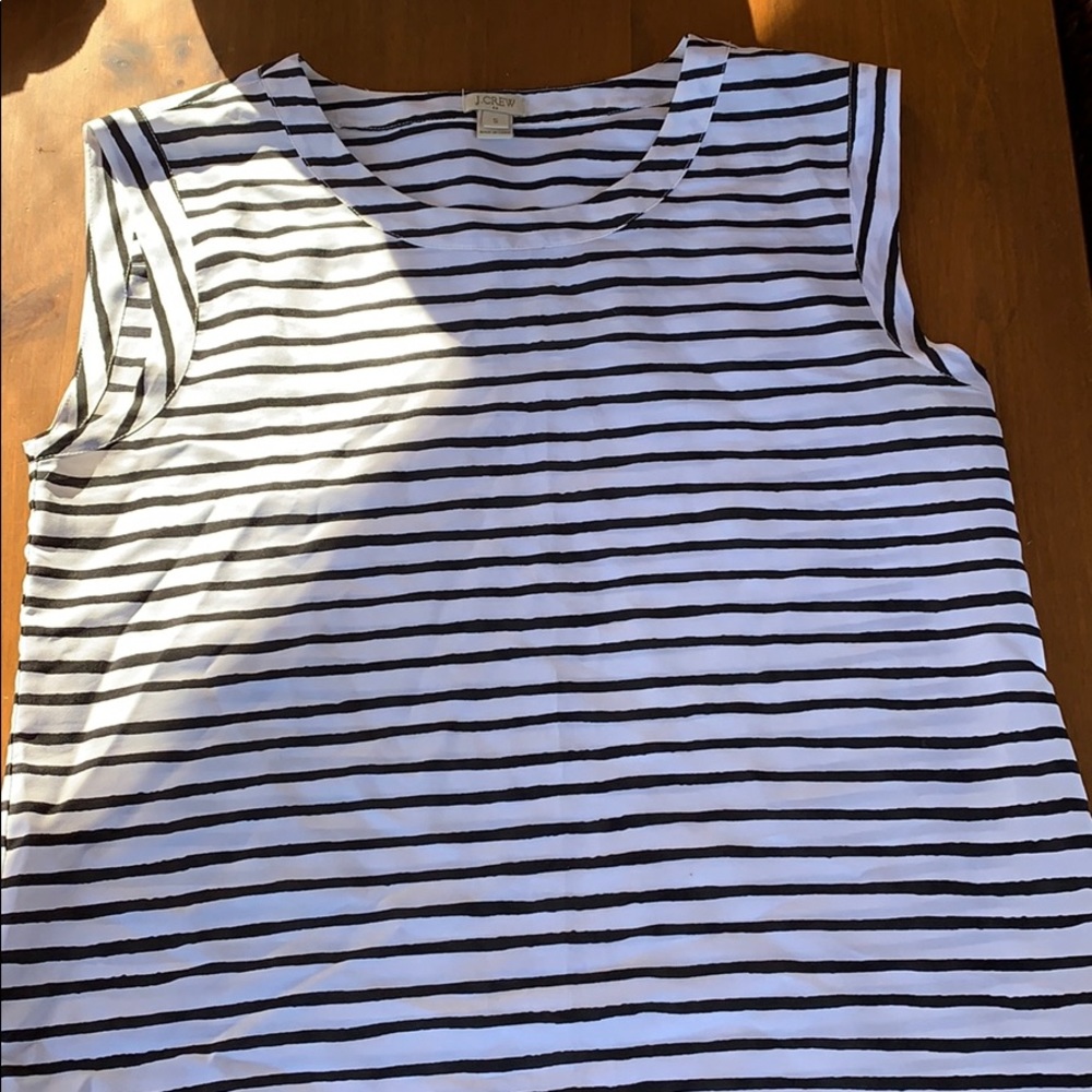 J Crew Striped cap sleeve blouse